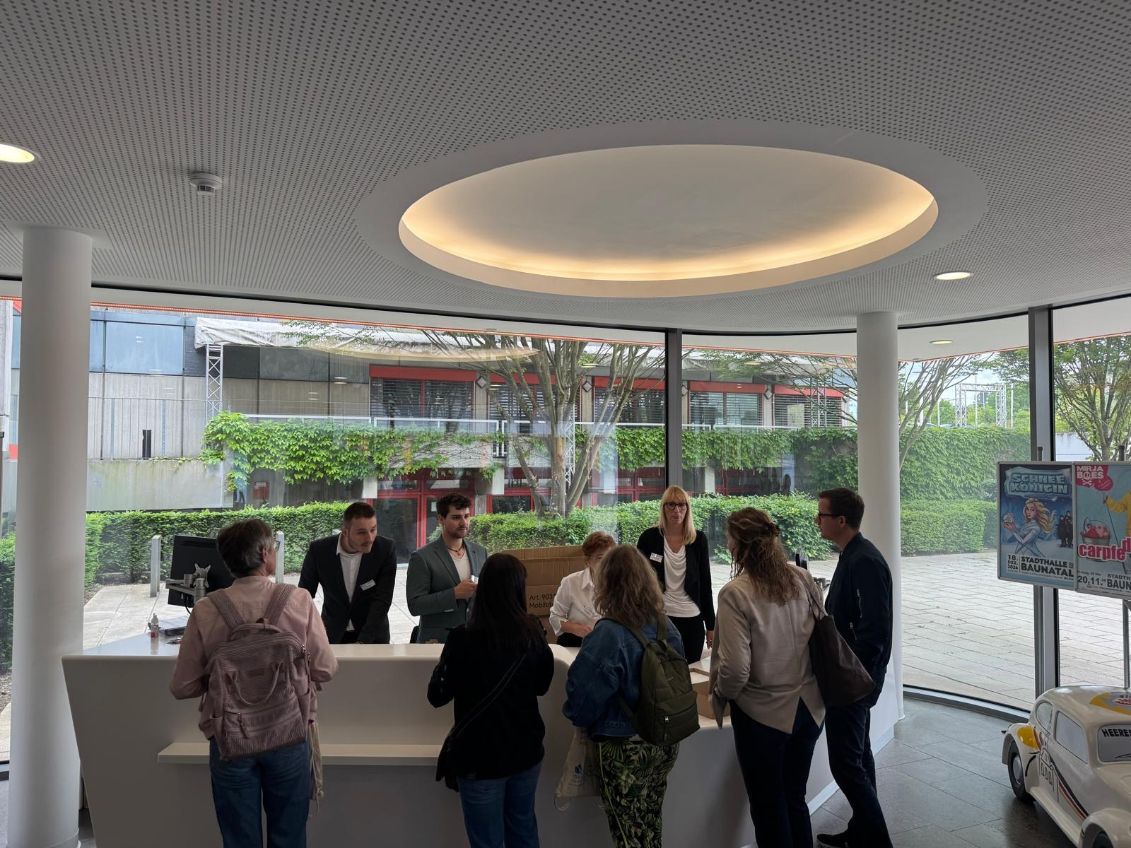 Anmeldung der Besucher am Info-Stand